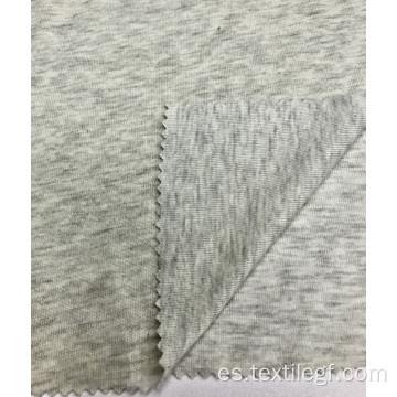 Tejido de punto de canalé gris CVC 1 × 1